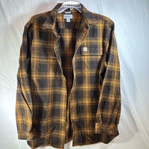Carhartt Yellow and Brown Checkered Shirt